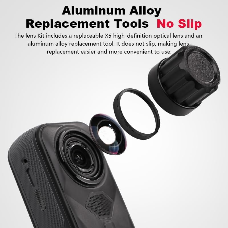 Jakoly Lens Replacement Kit for Insta360 X5, Portbale [1 Pcs] Optical Glass Cover with Removal Tool + 2 Black Base, Easy Installation, Lens Guard Camera Kit for Insta 360 X5 Accessories - Image 3